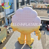 Mascotte gonflable géante personnalisée en forme de nuage dégradé avec lunettes de soleil violettes pour défilé de carnaval et décoration publicitaire extérieure