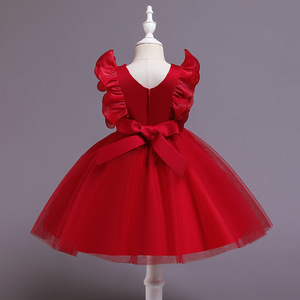 शादी की पार्टी के लिए फूलों की लड़की पोशाक पोशाक पोशाक के साथ राजकुमारी पेजेंट गाउन गाउन पहने - Product Image 6