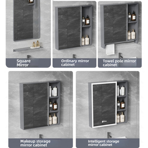 <span class=keywords><strong>Armoire</strong></span> <span class=keywords><strong>de</strong></span> rangement <span class=keywords><strong>de</strong></span> salle <span class=keywords><strong>de</strong></span> bain moderne Wayon, grise, résistante à l'humidité, <span class=keywords><strong>avec</strong></span> lavabo en céramique intégré - Product Image 4