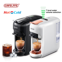 Machine à café expresso 20 bars CAFELFFE MK606 prépare des boissons chaudes/froides, 7 niveaux de réglage de l'eau, compatible avec les dosettes K-Cup/NES Original DG 44mm ESE