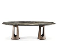 Table à manger en marbre naturel de luxe moderne, sur mesure, 8 à 12 places, base en métal sculptural pour salles à manger de villas haut de gamme
