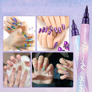 Juego de Marcadores Profesionales para Arte de Uñas 3D, Secado Rápido, Resistentes al Agua, Personalizables, 12 Colores Metálicos, Rotulador de Esmalte de Uñas de Doble Punta, Borrable - Product Image 5