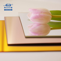 Plaque miroir en plastique GPPS économique 0,5-5 mm 1220x2440 mm (4x8 pi) Or Argent Panneau miroir PS incassable en vrac
