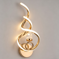 Applique Murale Décorative de Luxe Dorée à LED pour Couloir, Allée, Chambre à Coucher, Chevet, Décoration de Fond, Lampe Murale Spirale