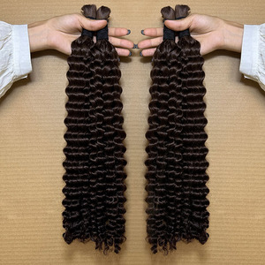 Vente en gros de #2 cheveux indiens bouclés doublement étirés couleur paquets de cheveux naturels vierges bruts non traités donneur unique - Product Image 2