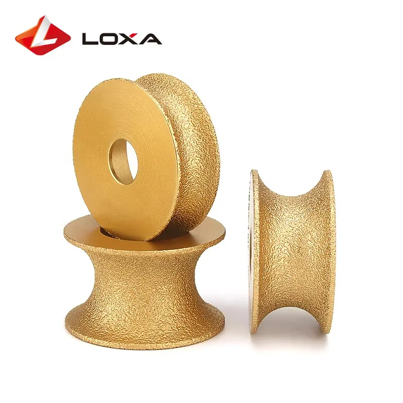 20mm Bore Dia 3inch 75mm Round Dry Vacuum Brazed Diamond Grinding Wheel Demi-bullnose Edge Marble Edging Profile Grinding Disc