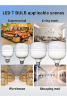 Venta al por mayor de diseño moderno LED T Light T60 10W 800LM IC Driver E27 IP20 Cuerpo de plástico de luz LED para uso en la oficina
