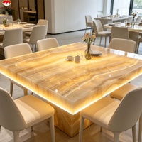 Grande dalle d'onyx jaune naturel personnalisée, épaisseur 18 mm, durable et étanche, pour escalier, table à manger, bureau d'accueil