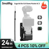 Kit de cage en alliage d'aluminium pour Osmo Pocket 4/3 avec plaque arrière magnétique, fixation rapide, support griffe froide et filtres 1/4 pouces, et support de poignet