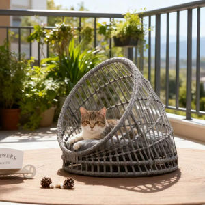 Hochleistungs-Maßgefertigtes Handgemachtes Haustier-Kuschelbett Strohgewebtes Outdoor-Hundebett - Product Image 4