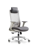 Chaise de bureau EKL moderne, confortable, pivotante, ergonomique, avec massage, accoudoirs réglables, entièrement en maille rouge