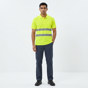 Camisetas Polo de Manga Corta de Seguridad Reflectantes con Logotipo OEM Personalizado de Alta Visibilidad para Trabajo de Construcción al por Mayor - Product Image 1