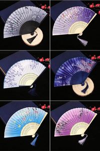 Éventails pliables en bambou éco-responsables personnalisés pour femmes, motif papillon bleu et cerise rose, art populaire sculpté, pour cadeau - Product Image 5