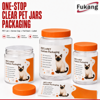 Emballages personnalisés en pots PET et RPET transparents avec bouchon à vis orange, étiquette à opercule, qualité alimentaire, service OEM ODM, fournisseur d'usine, pots PET avec couvercles