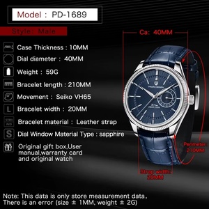 Montre-bracelet à quartz pour homme PAGANI DESIGN PD-1689, marque haut de gamme, saphir, automatique, luxe, étanche 200 m, montre de plongée pour homme, Reloj - Product Image 6