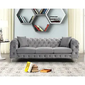 Italian Design Modern Shaped Sectional Sofa Sets Modular Grey Velvet Sofa Assembly Sof Anordic Style Living Room Sofa