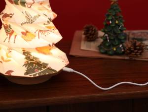 Nuova Lampada a Vento Decorativa <span class=keywords><strong>da</strong></span> Tavolo, Decorazione Festiva per la Casa, Lampada di Carta Pieghevole, Lampada di Carta a Forma di Albero di Natale, Luce LED a Batteria - Product Image 4