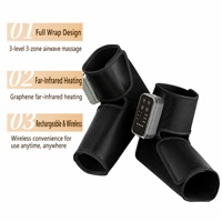 Nouvelles bottes de massage chauffantes pour pieds et chevilles, avec airbag 3 zones, enveloppement complet, compression d'air, masseur rechargeable par USB, batterie au lithium, pétrissage