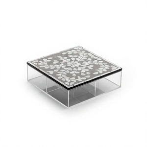 Acrylic <b>Sweets</b> <b>Box</b> With MOP Work Lid Bestest Quality Square Shape Snacks Dry Fruit <b>Box</b> At Cheapest Pricing - Product Image 1