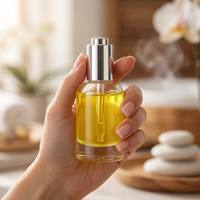 Flacon pulvérisateur en verre transparent à fond épais de 15/30 ml, emballage cosmétique de luxe avec pompe pulvérisatrice argentée pour brume faciale et liquides de soin de la peau