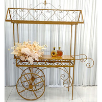 Chariot à desserts en métal sur mesure, chariot à boissons mobile, chariot de bar pour fêtes, banquets, hôtels, présentoir de décoration, vente en gros par l'usine FURUN