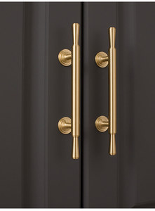 Best Seller Modern Minimalist Golden Brass Cabinet <b>Handle</b> <b>Light</b> Luxury Wardrobe Door Knobs <b>Pulls</b> for Drawer and Dresser Use - Product Image 4