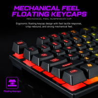 Clavier filaire T-Wolf T20 104 touches rétroéclairé coloré, disposition arabe, espagnole, russe, étanche, ergonomique pour PC Gamer