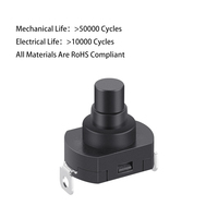 Interrupteur à bouton-poussoir circulaire électronique normalement ouvert YMD BPT-BSN-R2 10A 250VAC avec borne à souder, conforme RoHS, pour mini fer à vapeur