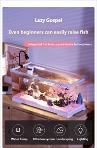 ตู้ปลาตั้งโต๊ะออลอินวันคุณภาพสูง พร้อมระบบกรองและเติมออกซิเจน ตู้ปลาพลาสติกขนาดเล็กแบบรวมทุกอย่างในหนึ่งเดียว สำหรับเลี้ยงปลาทอง - Product Image 5