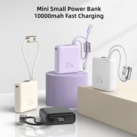 Produits Phares 2026 Mini Power Bank 22,5W à Charge Super Rapide 10000mAh 20000mAh avec Câble Intégré