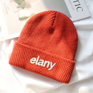 Thiết Kế Cổ Điển Thể Thao Ngoài Trời Biểu Tượng Tùy Chỉnh Beanie Đồng Bằng Waffle Dệt Kim Beanie <span class=keywords><strong>Hat</strong></span> Mùa Đông Đan Beanie - Product Image 1