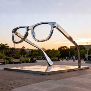 Sculture di Occhiali in Acciaio Inossidabile <span class=keywords><strong>per</strong></span> Decorazione Pubblica di Parchi e Giardini, Grandi Decorazioni <span class=keywords><strong>per</strong></span> Esterni - Product Image 3