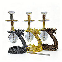 Ensemble de chicha de luxe en résine en forme de dragon avec coffret cadeau, statue créative de narguilé pour la décoration intérieure et les salons de chicha