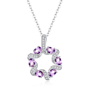 Collar de Plata S925 con Colgante de Cristal Natural, Diseño de Corona, para Mujer, Estilo de Diseñador, No se Desvanece, para Boda - Product Image 6