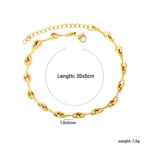 Fashion Geometric Stainless Steel <b>Anklet</b> 18k <b>Gold</b> Plated For Women Summer Jewelry - Product Image 3