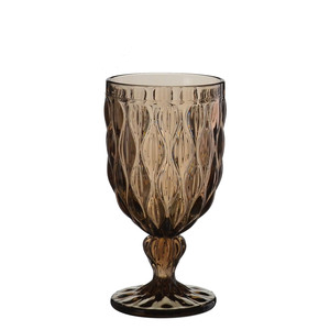 <span class=keywords><strong>Bicchieri</strong></span> Vintage Personalizzati Samyo con Rilievo per Bevande, Succo, <span class=keywords><strong>Acqua</strong></span>, Calici da Vino Colorati Marroni - Product Image 2