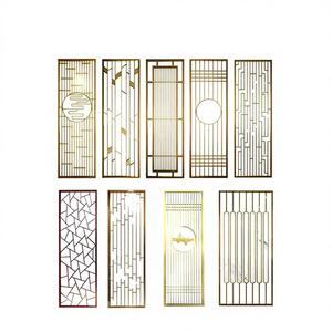 Panneau de séparation mobile en acier inoxydable découpé au laser, style Art Déco moderne, couleur or, taille personnalisée, en promotion - Product Image 5