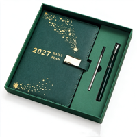 Ensemble cadeau de carnet en cuir PU A5, logo personnalisé, agenda d'affaires, carnet avec stylo pour cadeau promotionnel d'entreprise