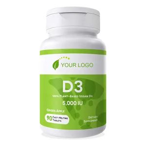 Sugar-Free Fast Dissolvable Vitamin D3 Capsules Calcium Supplement for Joint Bone & Immune Health GMP Certified for Adults