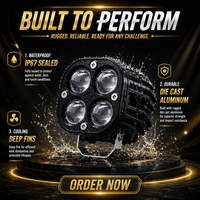 Feux antibrouillard/de conduite LED bicolores universels haute puissance (feux de travail 4x4) - Étanches - pour voitures, camions, jeeps et motos