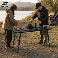 Table pliante portable en alliage d'aluminium IGT à montage rapide, design tactique, forme rectangulaire, pour camping en extérieur