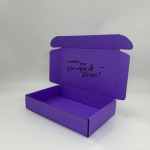 Custom Logo Purple Corrugated Mailer Cardboard Paper Packaging Mailing Postal Shipping Box