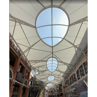 Estructura de Membrana Tensada de PVDF ETFE de Gran Envergadura sin Columnas, Alta Transmisión de Luz, Ecológica, para Calle Comercial, Parque, Hotel