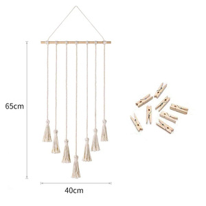 Suspendus Photo Affichage Macramé Tenture Murale Photos Organisateur Boho Décor À La Maison Décoration Murale Tapisserie - Product Image 2