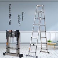 Échelle télescopique multifonctionnelle pliable en alliage d'aluminium, haute résistance, antidérapante, avec pédales, conforme à la norme EN 131, capacité 150 kg, très bien notée