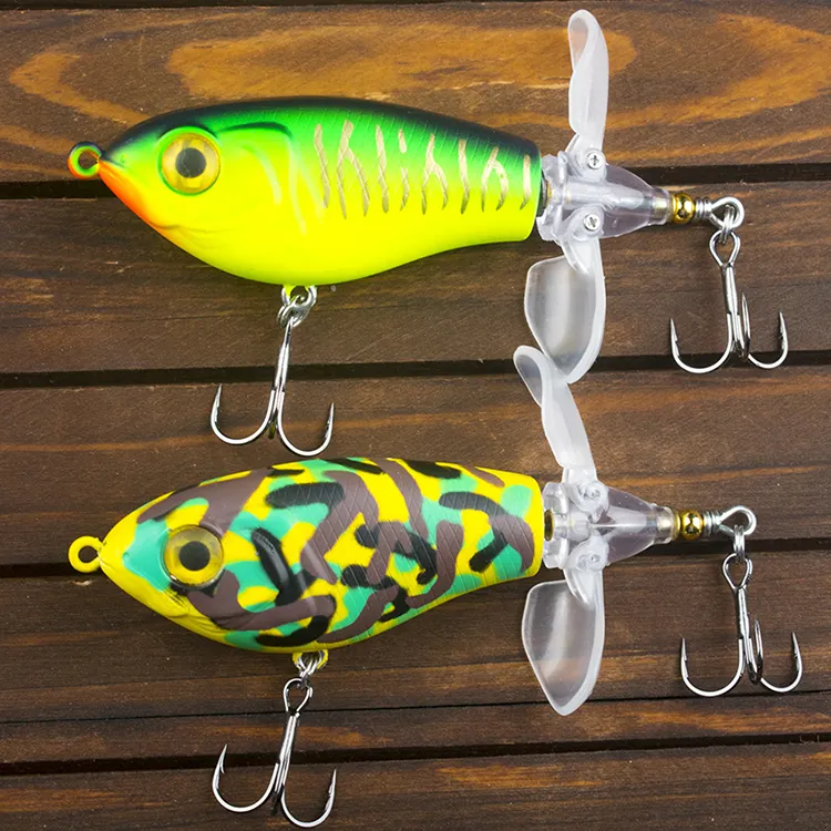 Whopper Plopper 낚시 미끼 80mm 16g 인공 하드 미끼베이스 소프트 회전 꼬리 Wobblers 낚시 태클