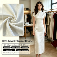Tissu Jacquard Tissé à Prix Compétitif 100% Polyester Respirant Poids Moyen Largeur 150CM pour Matériaux de Vêtements Féminins Tendance