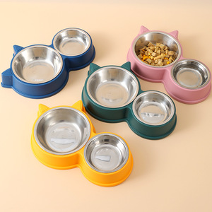 Fabricante por atacado de aço inoxidável bacia do cão bacia do cão de água do animal de estimação do alimentador de plástico - Product Image 1
