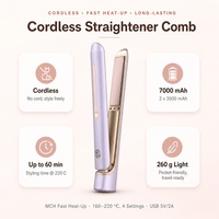 Brosse lissante sans fil OEM ODM Logo personnalisé MOQ 1000 Vente directe usine Noir Blanc Rose Céramique Chauffage MCH