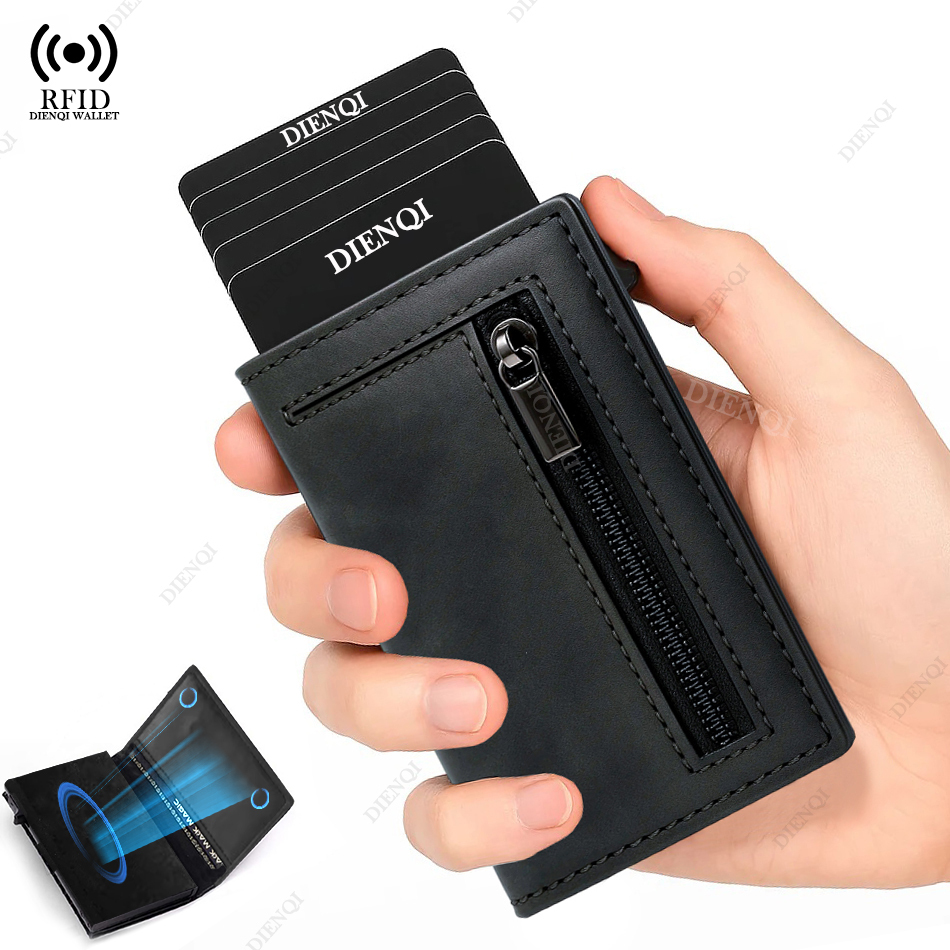 Zofiny Luxury Slim Men's Wallet – Black Calfskin Leather With RFID Protection | Holds Up To 14 Cards, 2 Bill Compartments - View #7